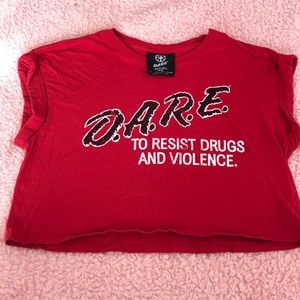 Recycled Karma D.A.R.E. crop top
